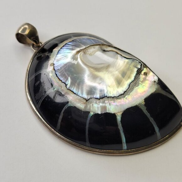 Nautilus Shell Pendant with 925 Sterling Silver Blue Shell Pendant - Picture 8 of 16
